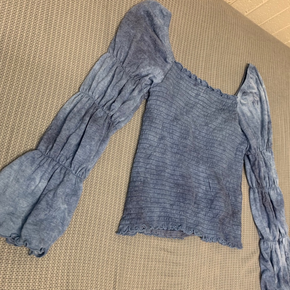 Long sleeve smocked top